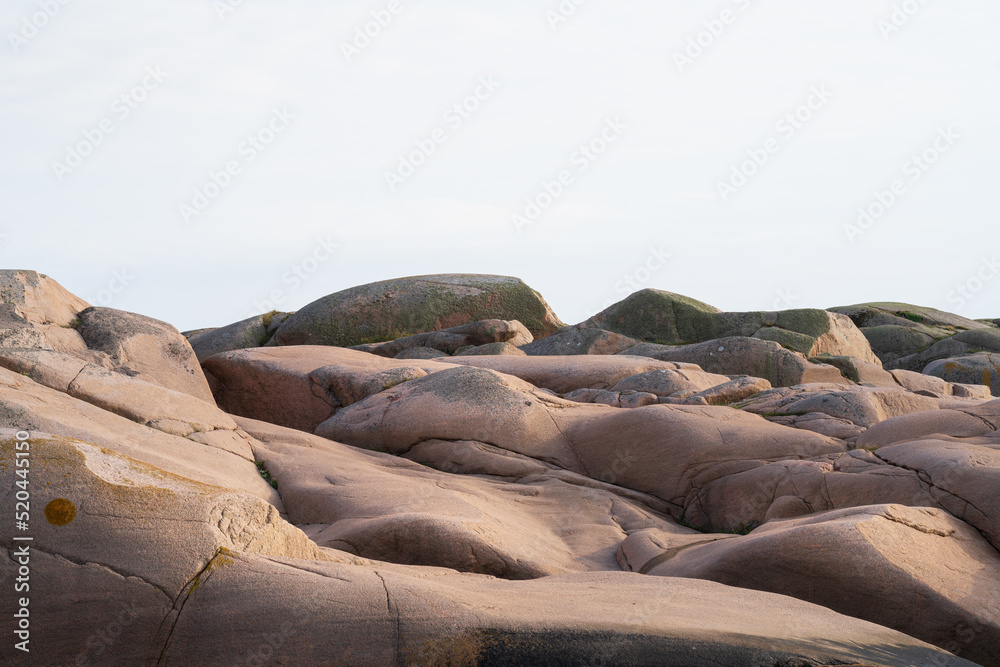 Red granite coast landscape of Lysekil on the Swedish West Coast. High ...