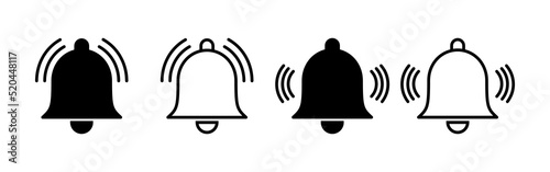 Bell icon vector. Notification sign and symbol for web site design