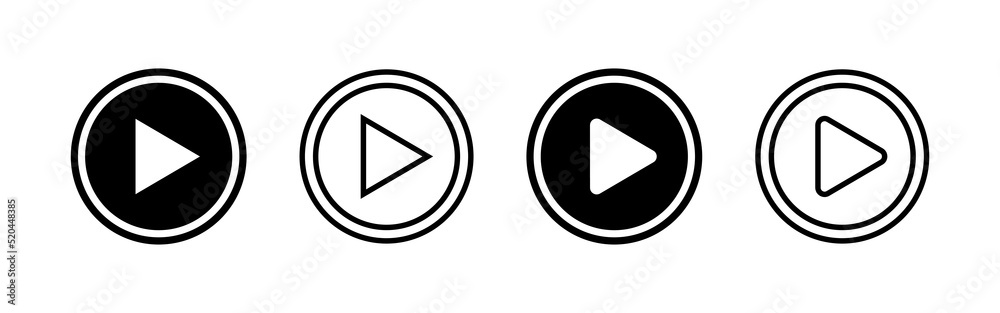 Play icon vector. Play button sign and symbol Play icon vector. Play button sign and symbol