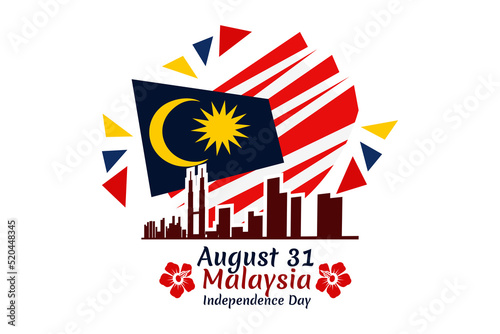 August 31, Independence day of Malaysia vector illustration. Suitable for greeting card, poster and banner. 