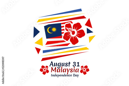 August 31, Independence day of Malaysia vector illustration. Suitable for greeting card, poster and banner. 