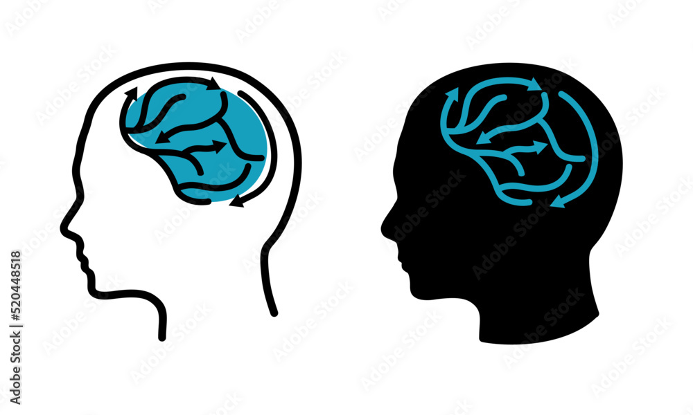 human mind silhouette thinking generating ideas human mind silhouette thinking generating ideas