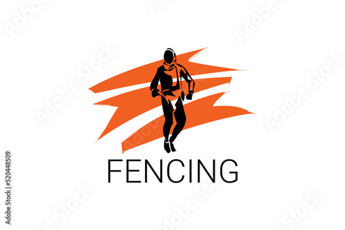 fencing sport vector line icon. sportman, fighting stance. sport pictogram illustration.