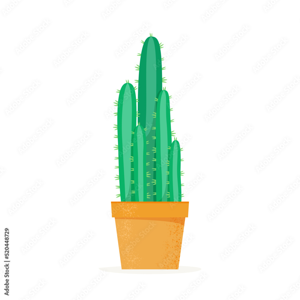Cactus in a flat style. Home cacti in flower pot. House succulent. Vector illustration Cactus in a flat style. Home cacti in flower pot. House succulent. Vector illustration