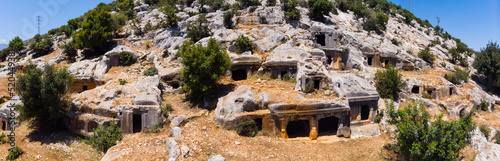Fotografiet Remains of ancient city of dead in Lycian settlement of Limyra in Turkey