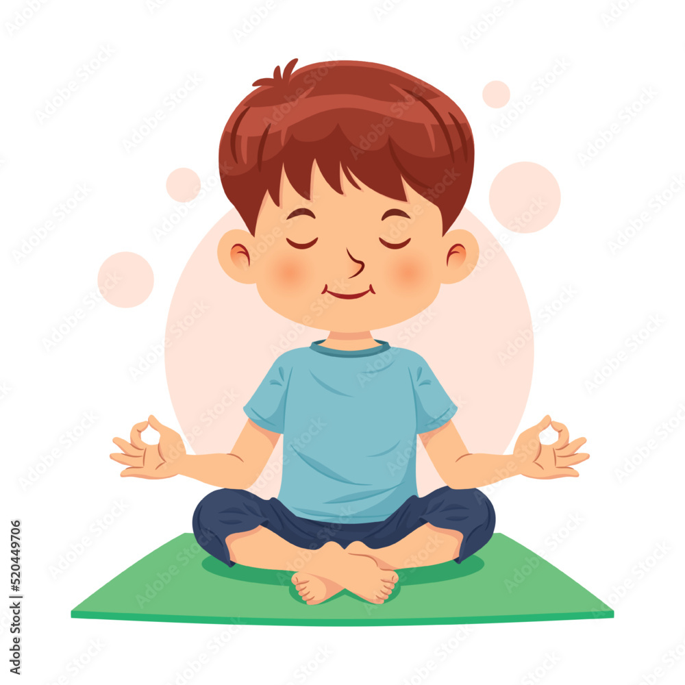 Woman sitting cross legged doing a yoga pose in the studio, with open eyes  - Stock Image - Everypixel
