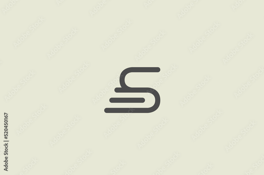 Illustration of a unique minimalist letter S with strip line. Good for icon or logo Illustration of a unique minimalist letter S with strip line. Good for icon or logo