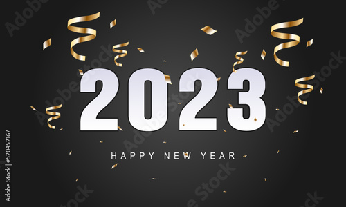 2023 Happy New Year Background Design. Greeting Card, Banner, Poster. Vector Illustration.