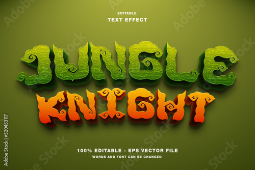 Jungle Knight 3d editable text effect