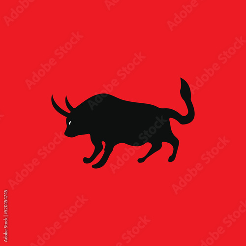 Black bull animal vector logo template design 