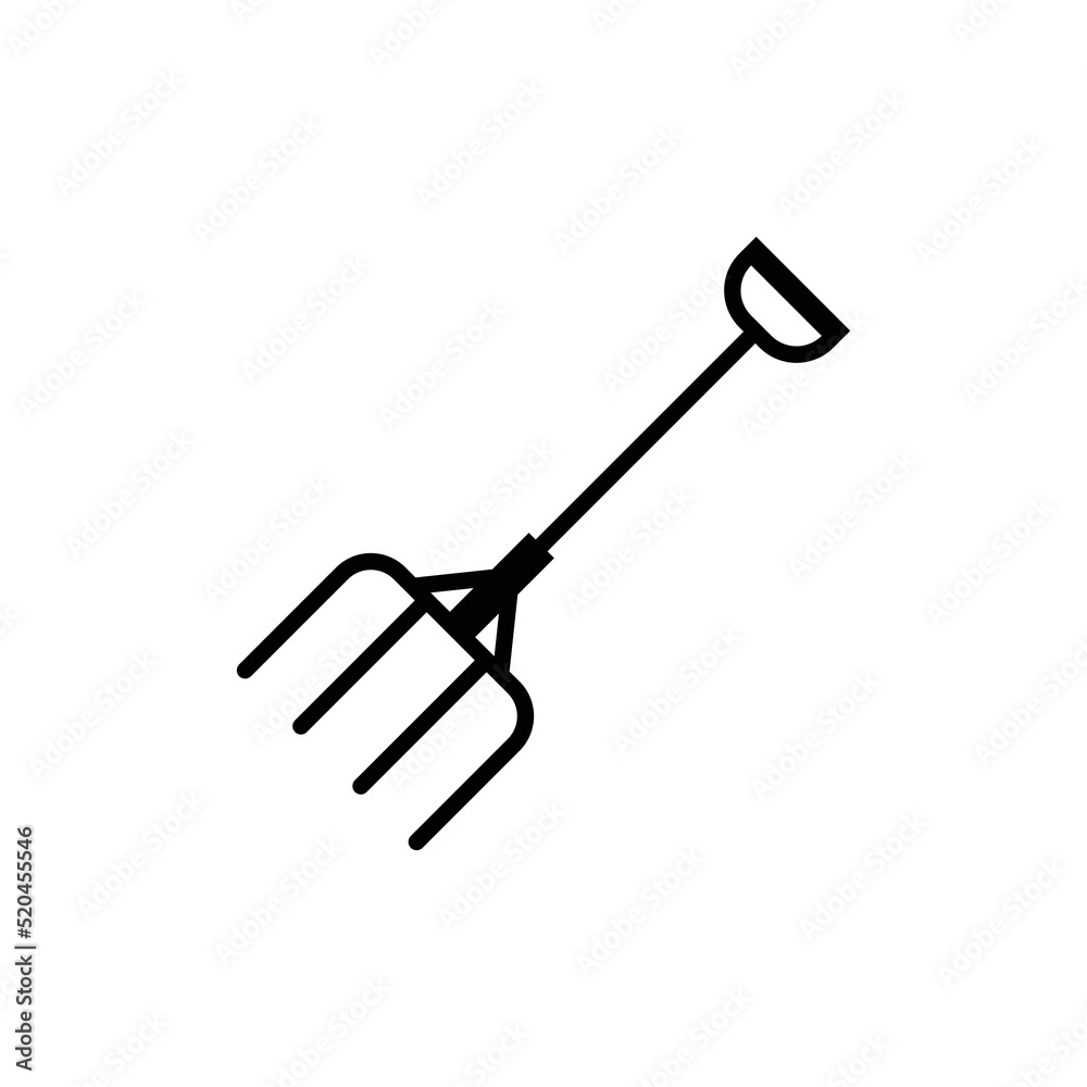 Garden fork icon design isolated on white background. vector illustration Garden fork icon design isolated on white background. vector illustration