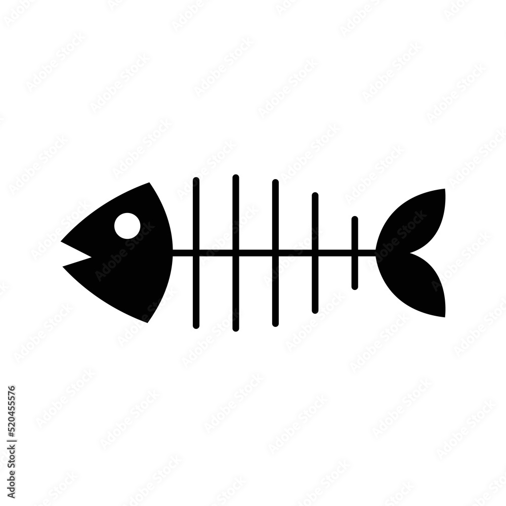 Fish skeleton icon design isolated on white background. vector illustration Fish skeleton icon design isolated on white background. vector illustration