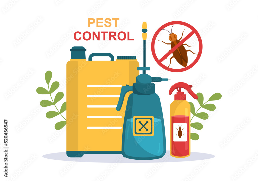 Pest Control Service with Exterminator of Insects, Sprays and House Hygiene  Disinfection in Flat Cartoon Background Illustration Stock-Vektorgrafik |  Adobe Stock