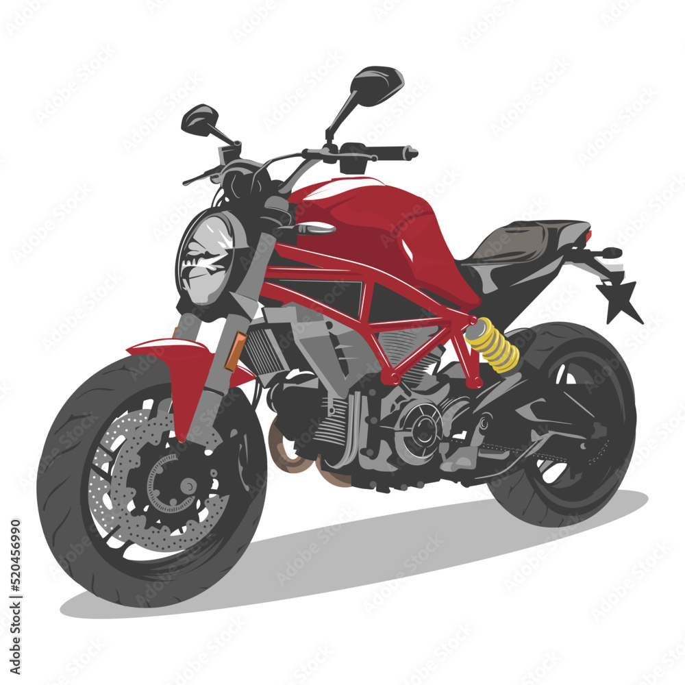 Vector illustration of motor cycle vector design. red Vector illustration of motor cycle vector design. red