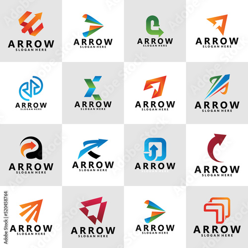 set of arrow logo design vector