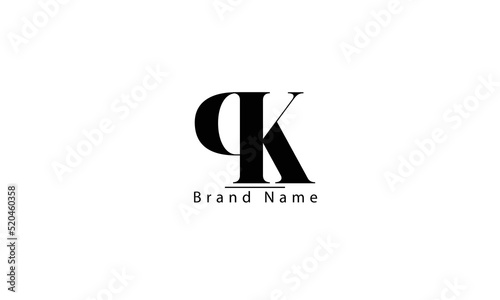 PK KP P K abstract vector logo monogram template