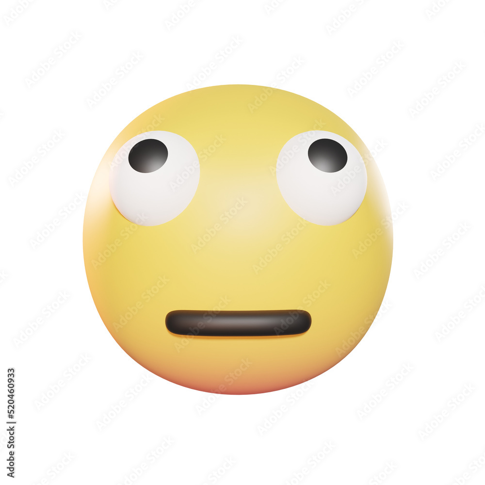 Fototapeta premium Face with Rolling Eyes Emoji 3D Illustration