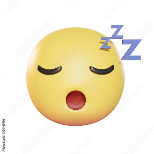 Sleeping Face Emoji 3D Illustration