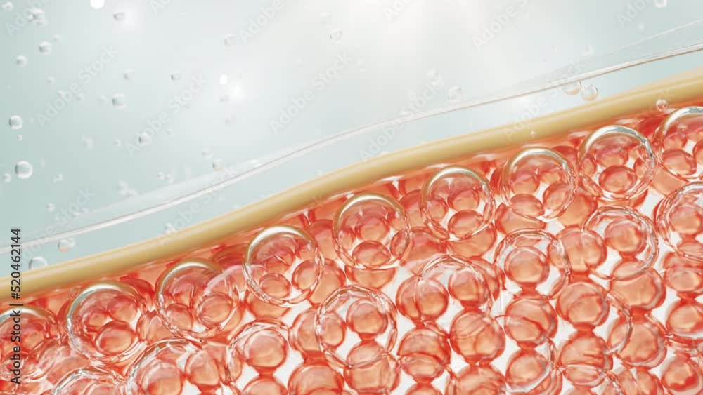 Animation serum molecule through the skin layer and reduce up saggy skin of the skin cell. Serum for lightening Dark skin tone changed to bright and repair wrinkles. 