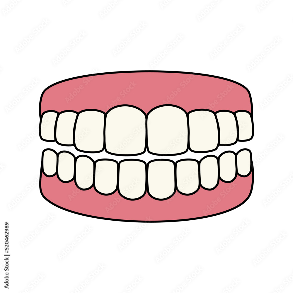 False teeth concept vector illustration. Dentures. Dental prosthetic. False teeth concept vector illustration. Dentures. Dental prosthetic.