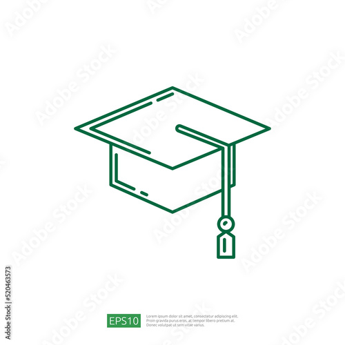 Graduation Toga Hat. Education Line Icon