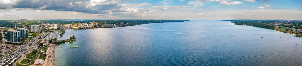Barrie ontario panorama centennale Beach lake in view drone views 