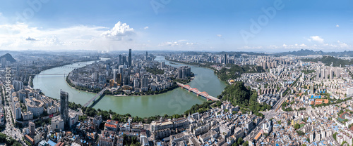 Fototapeta Naklejka Na Ścianę i Meble -  Aerial photography China Liuzhou modern city architecture landscape skyline