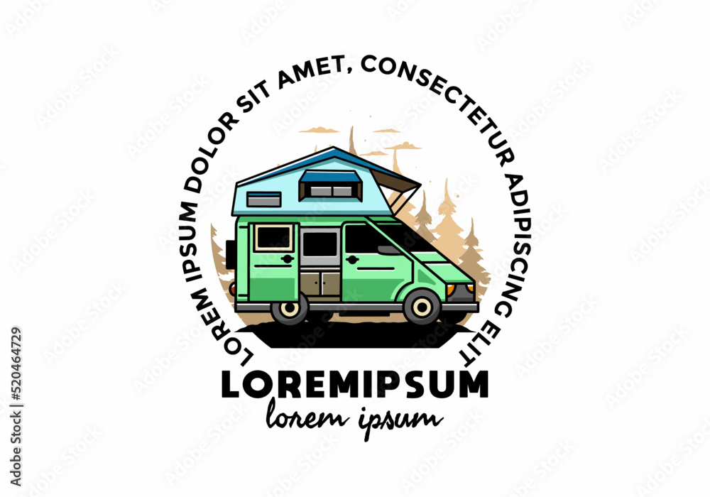 Camping on roof car illustration design Camping on roof car illustration design