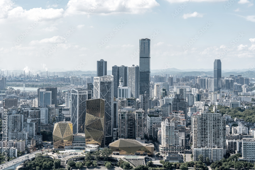 Aerial photography of Liuzhou city appearance, China