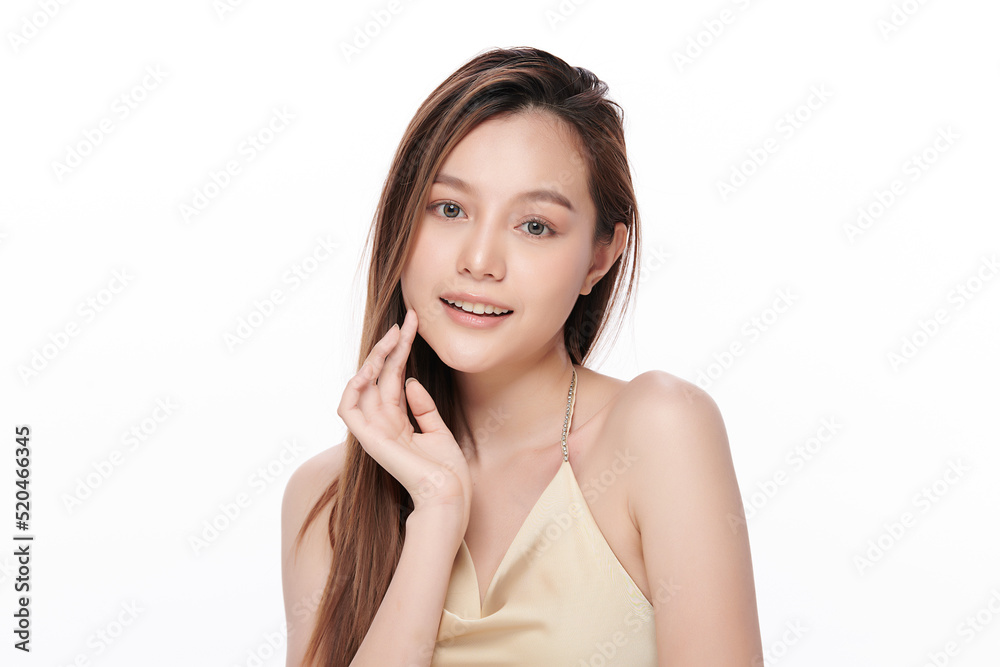 Beautiful young asian woman with clean fresh skin on white background, Face care, Facial treatment, Cosmetology, beauty and spa, Asian women portrait. Beautiful young asian woman with clean fresh skin on white background, Face care, Facial treatment, Cosmetology, beauty and spa, Asian women portrait.