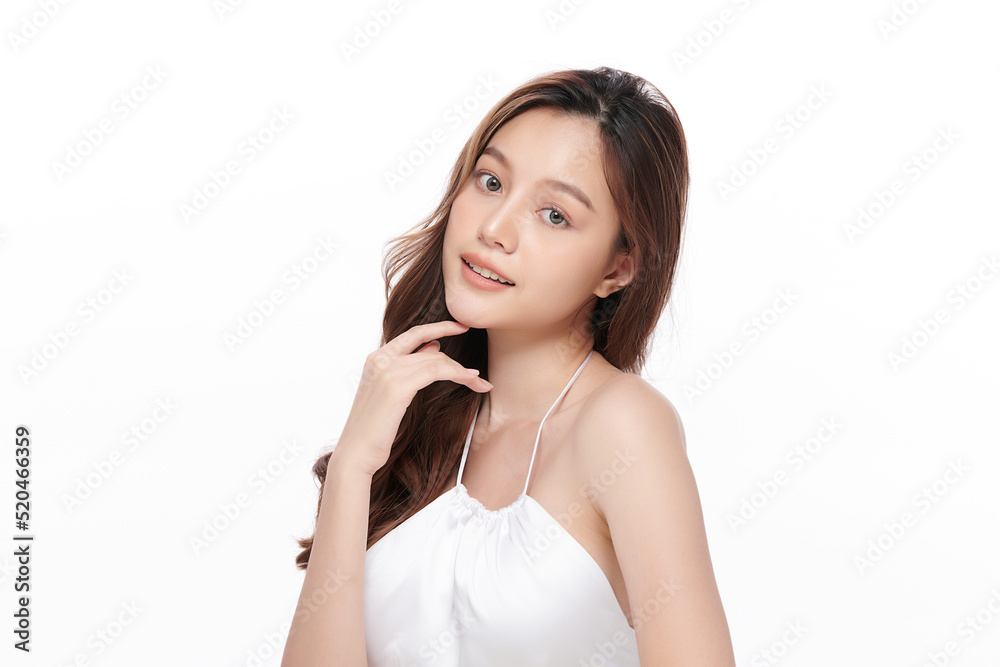Beautiful young asian woman with clean fresh skin on white background, Face care, Facial treatment, Cosmetology, beauty and spa, Asian women portrait. Beautiful young asian woman with clean fresh skin on white background, Face care, Facial treatment, Cosmetology, beauty and spa, Asian women portrait.