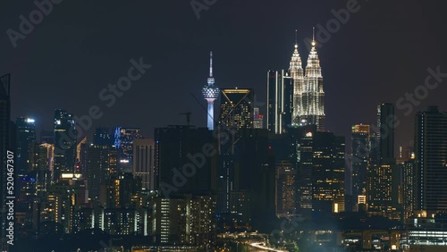 Wallpaper Mural Timelapse 4k UHD footage of cityscape of Kuala Lumpur at night and city light time-lapse Torontodigital.ca