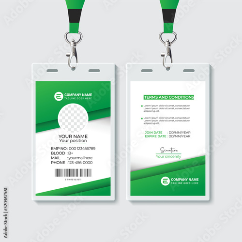 Modern and creative corporate company employee id card template
