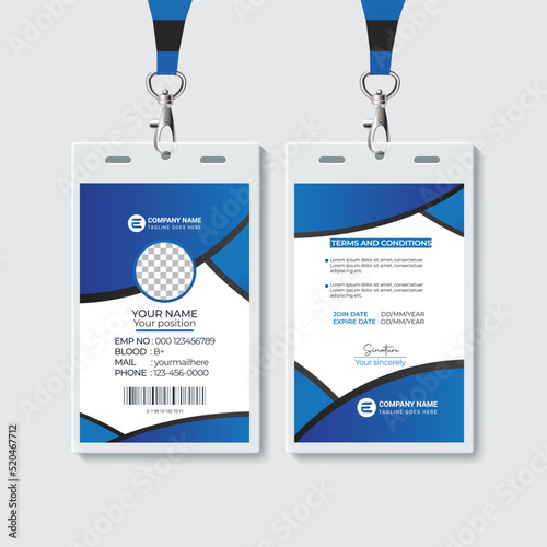 Modern and creative corporate company employee id card template
