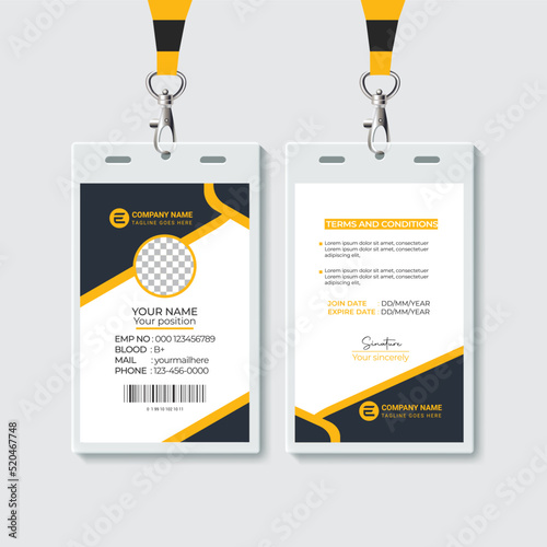 Modern and creative corporate company employee id card template