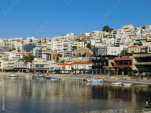 July 2022, Piraeus, Greece. View of the Mikrolimano or small port photo