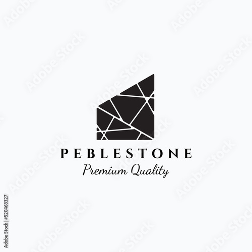 Minimalist stone vector illustration design. Modern pebblestone logo concept. photo