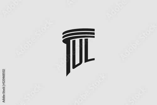 Creative letter UL monogram for legal firm, advocate logo inspiration