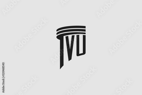 Creative letter VU monogram for legal firm, advocate logo inspiration