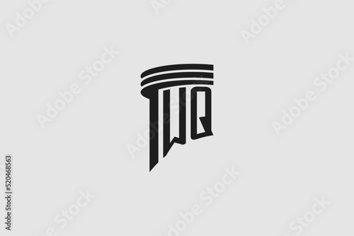 Creative letter WQ monogram for legal firm, advocate logo inspiration