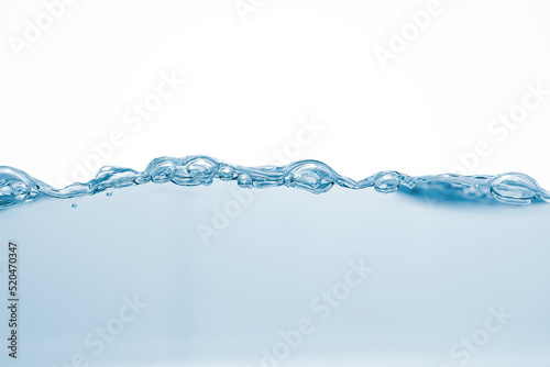 water surface, ripple, wave and bubbles isolated on white background.
