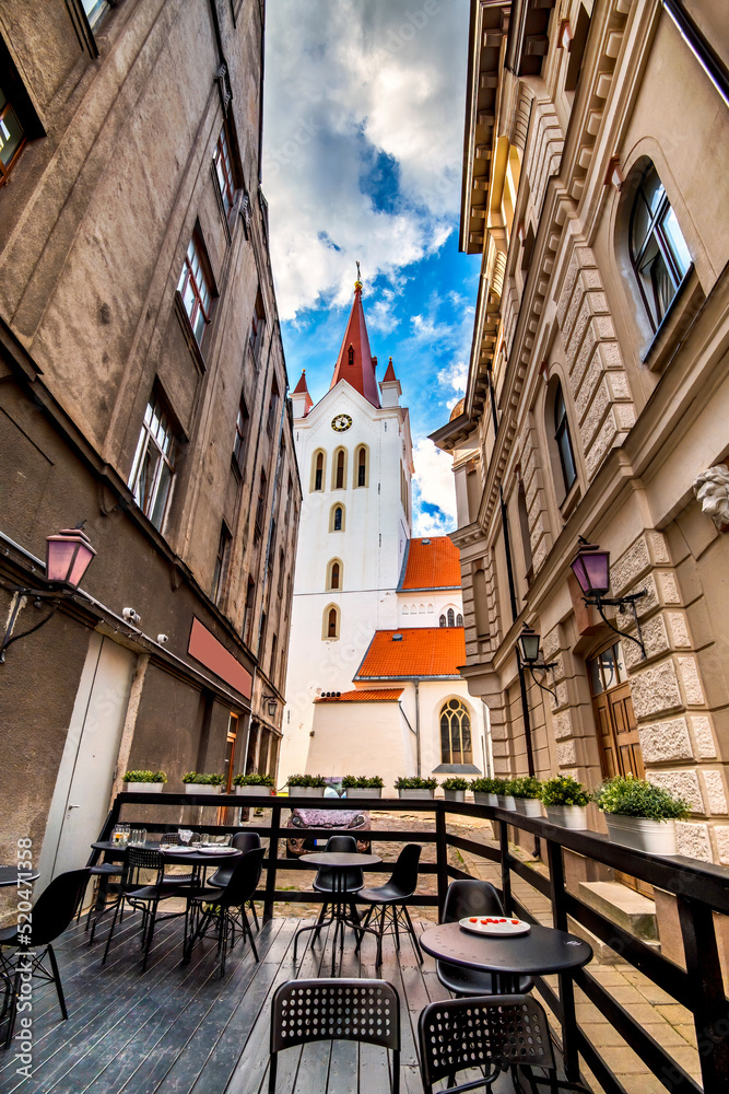 Fototapeta premium Medieval Evangelical Lutheran Church of Saint John in Cesis town, Latvia