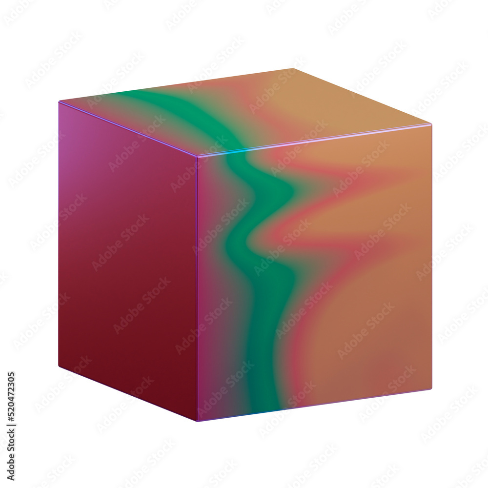 3d illustration geometric shape of cube