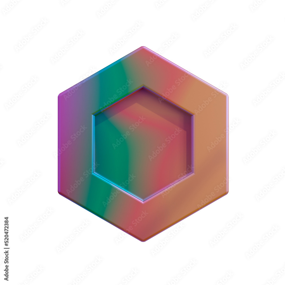 3d illustration geometric shape of hexagon 3d illustration geometric shape of hexagon