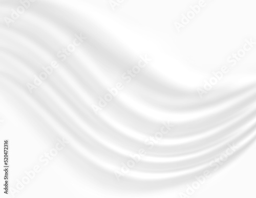 Curtain white wave and soft shadow. abstract backround on isolated. S-shaped wave pattern, beautiful, luxurious, soft, blurry