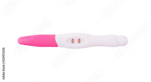 Positive pregnancy test isolated on white background