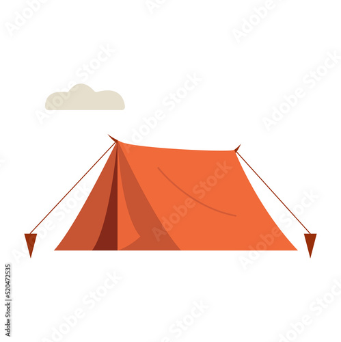 camping tent outdoor activity sleep rest shelter temporary building vector flat illustration icon design