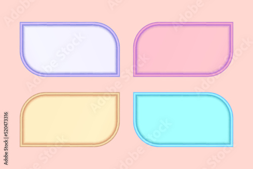 Set of four interface elements, text box and banner for infographic design