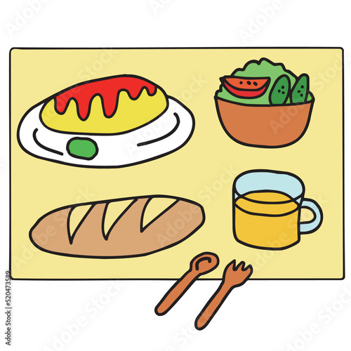 洋食セットのイラスト