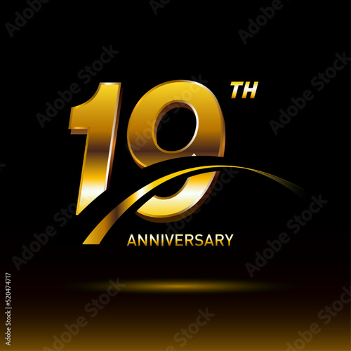 19 years golden anniversary logo celebration